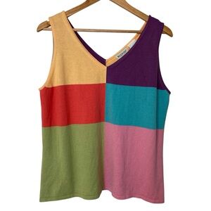 Vintage White Stag Color Block Knit Tank